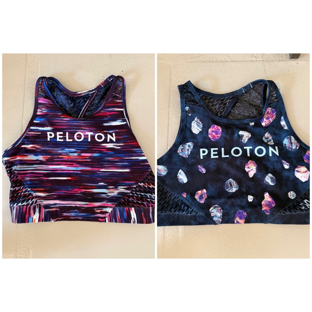 2 for 1 Peloton x WITH Wear It To Heart Sports Bra Medium Mesh High Neck